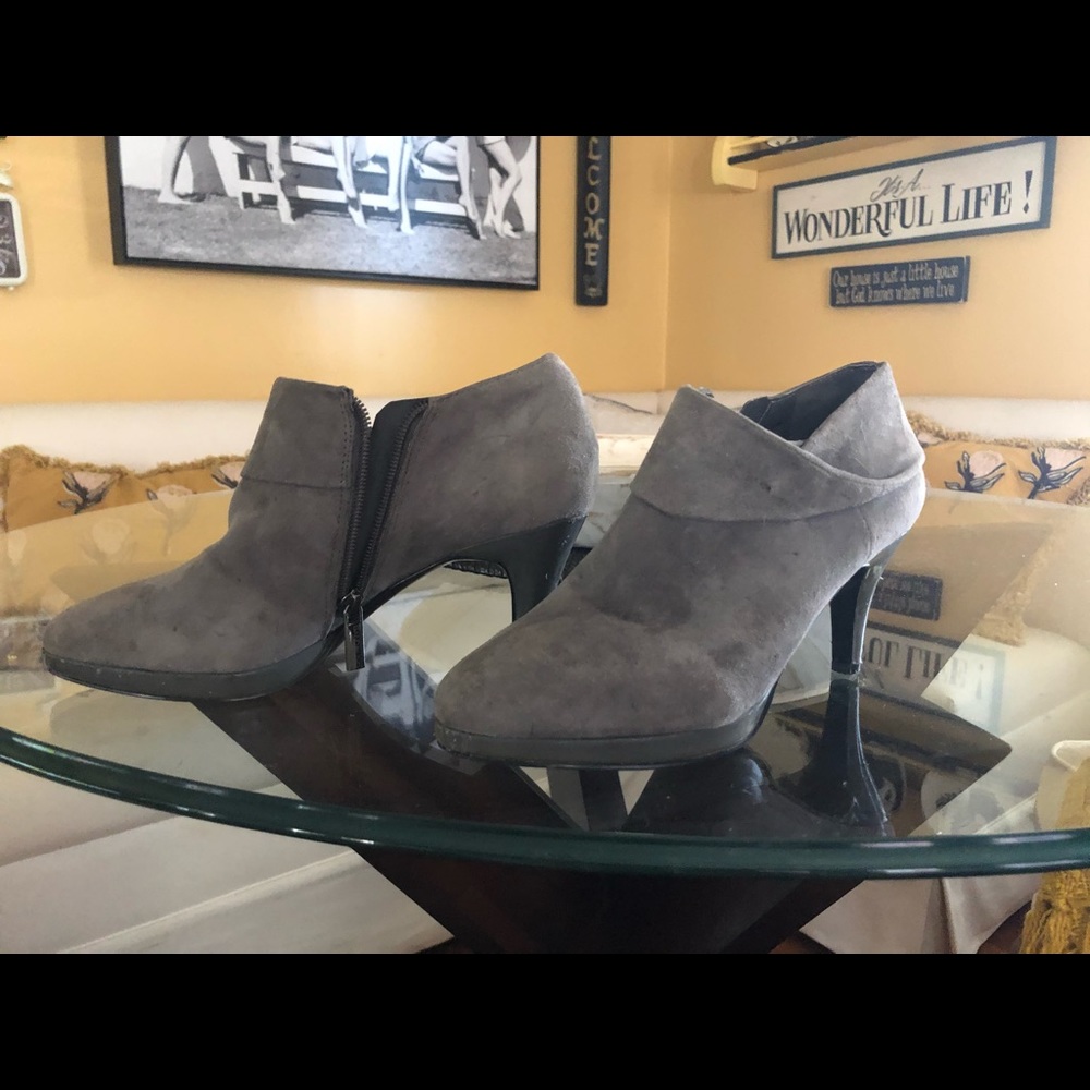 Gray Suede 3” heel bootie
